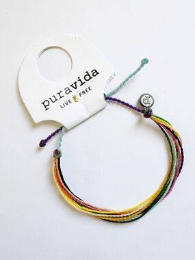 Pura Vida Live Free Multicolor Boho Minimalist Beach Casual Pull Rope Bracelet